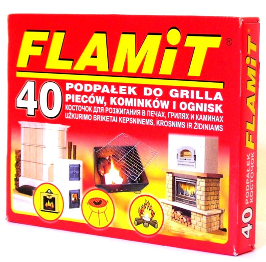 Carbuni Flamit 40/200gr pentru aprinderea focului din cuptoare, seminee sau gratar