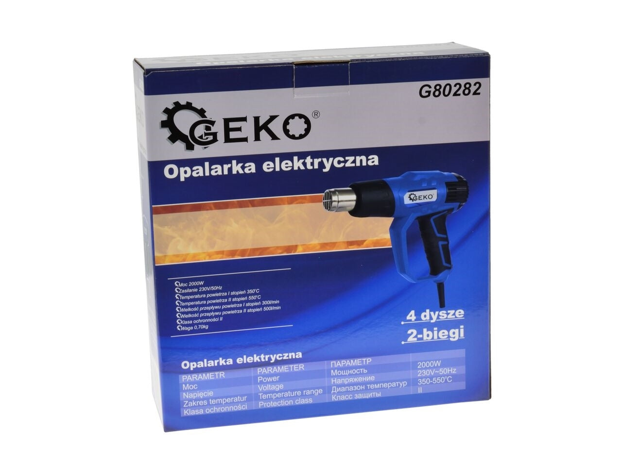 Pistol aer cald 2000W 2 trepte de viteza + duze, Geko G80282