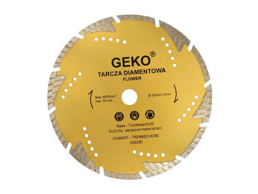 Disc diamantat segmentat Turbo Teeth 230x22mm, Geko G00290