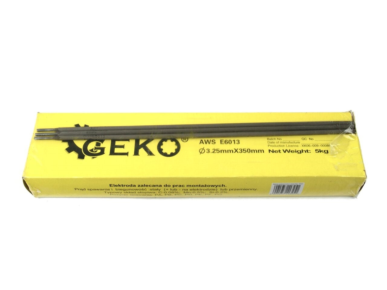 Electrozi de sudura AWS E6013, 3.25mmx350mm rutil-celuloza, GEKO G74201