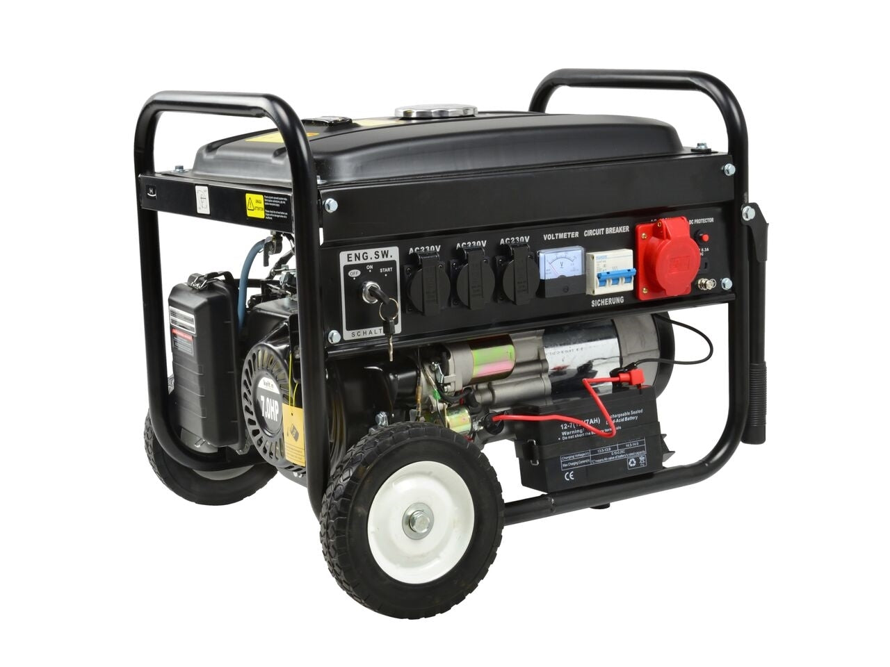 Generator electric, 7.0KM,  230V / 400V / 12V, 4000 rpm, 210 cm3, Keltin K00254