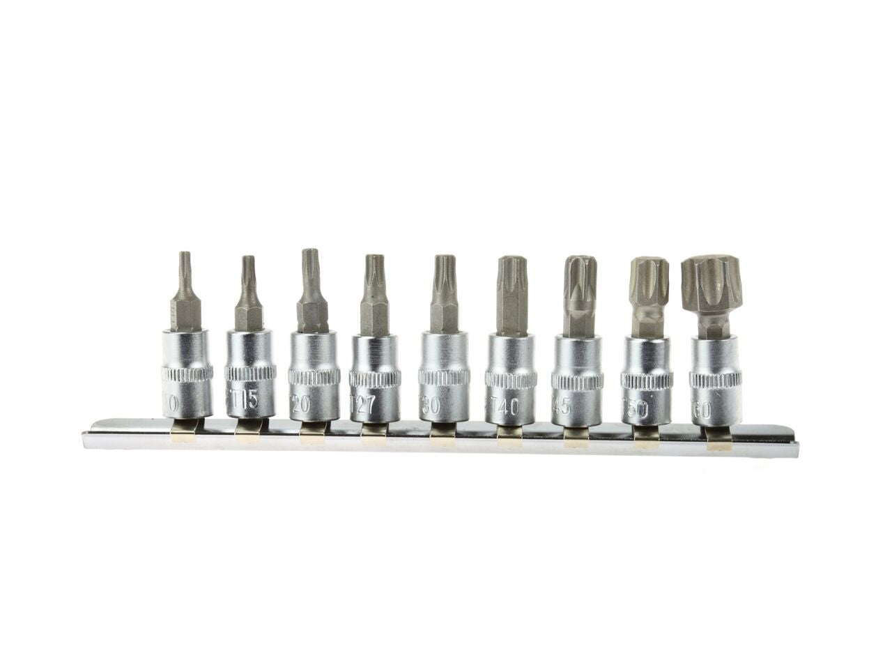 Set chei tubulare Torx 9 piese, T10-60 1/4" CRV, Geko G13550