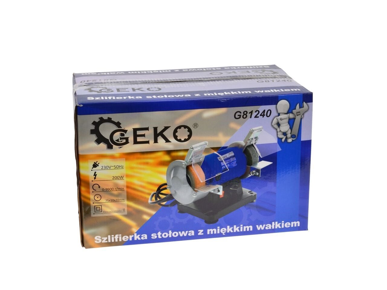 Polizor de banc, arbore flexibil, 200W, Geko G81240