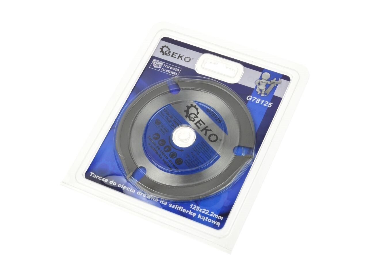 Disc de taiere lemn pentru polizor unghiular 125x22,23mm, Geko G78125