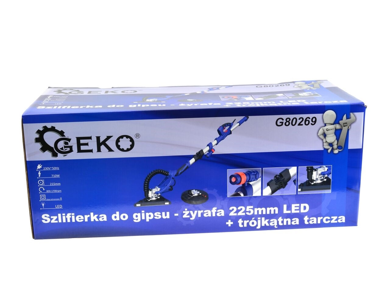 Slefuitor pentru pereti telescopic 225mm cu LED, Geko G80269