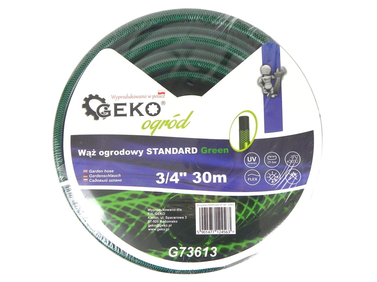 Kit irigare pentru gradina, 3/4" 30m, 3 straturi+accesorii, 4 piese, 3/4", GEKO