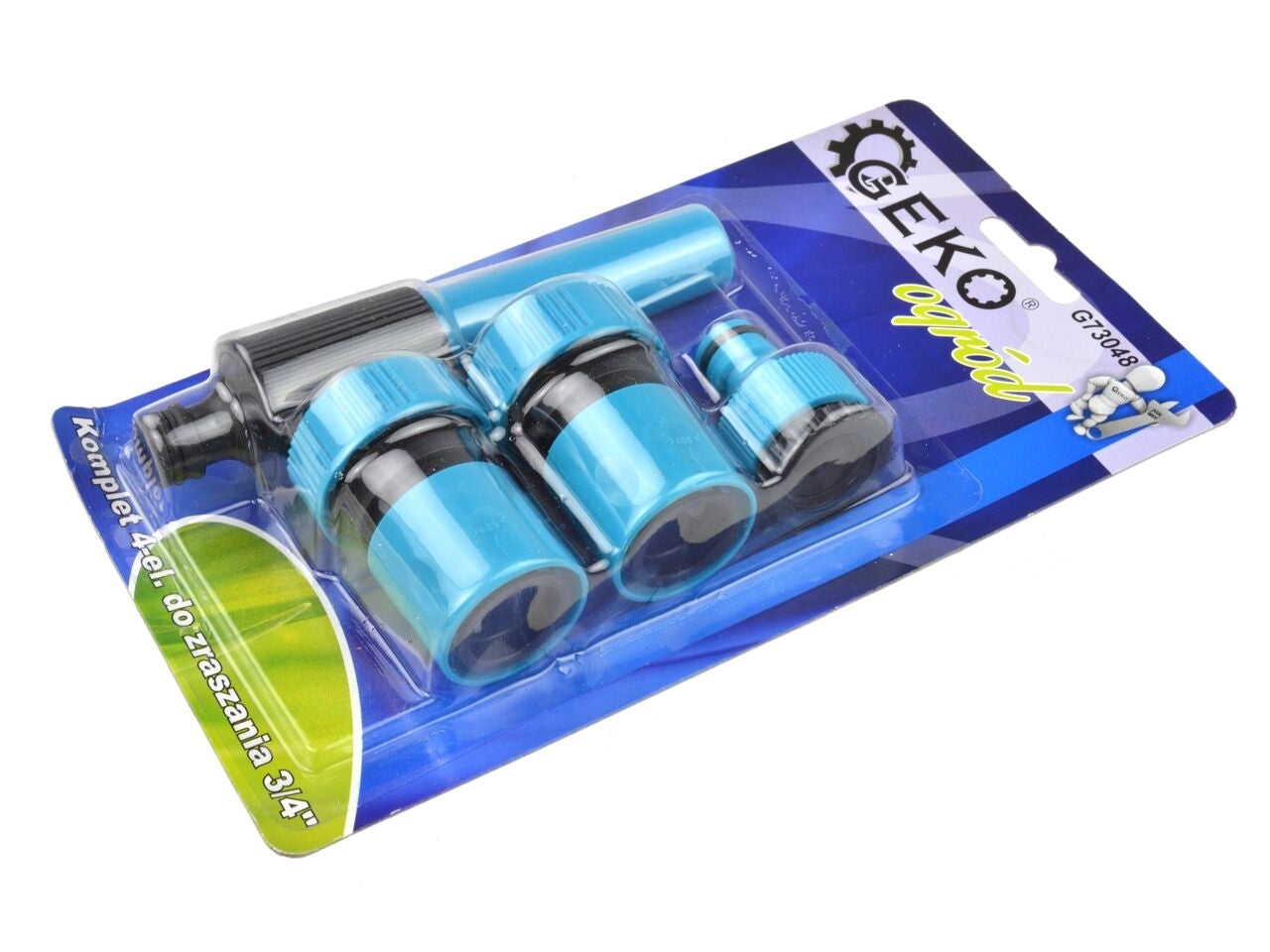 Kit irigare de gradina, furtun CLASS BLACK 3/4" 30m + accesorii, 4 piese, 3/4", Geko Blue Line