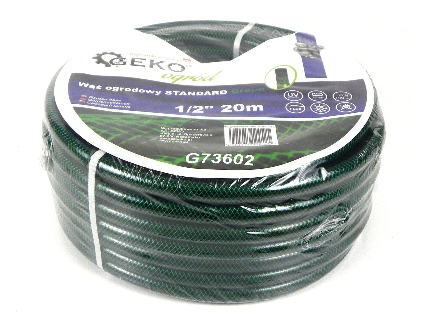 Furtun pentru gradina STANDARD Verde 1/2" 20m, GEKO G73602