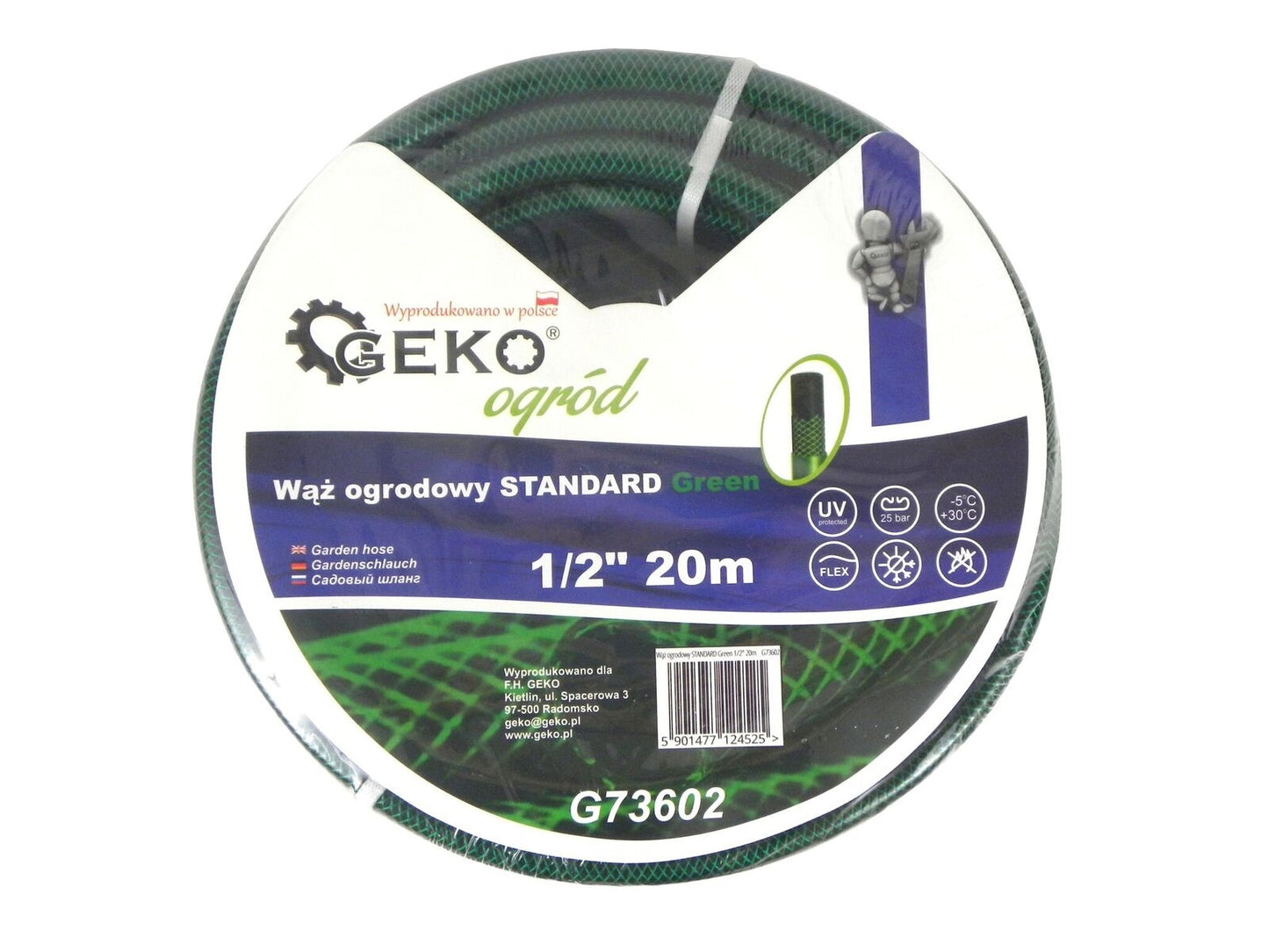 Furtun pentru gradina STANDARD Verde 1/2" 20m, GEKO G73602