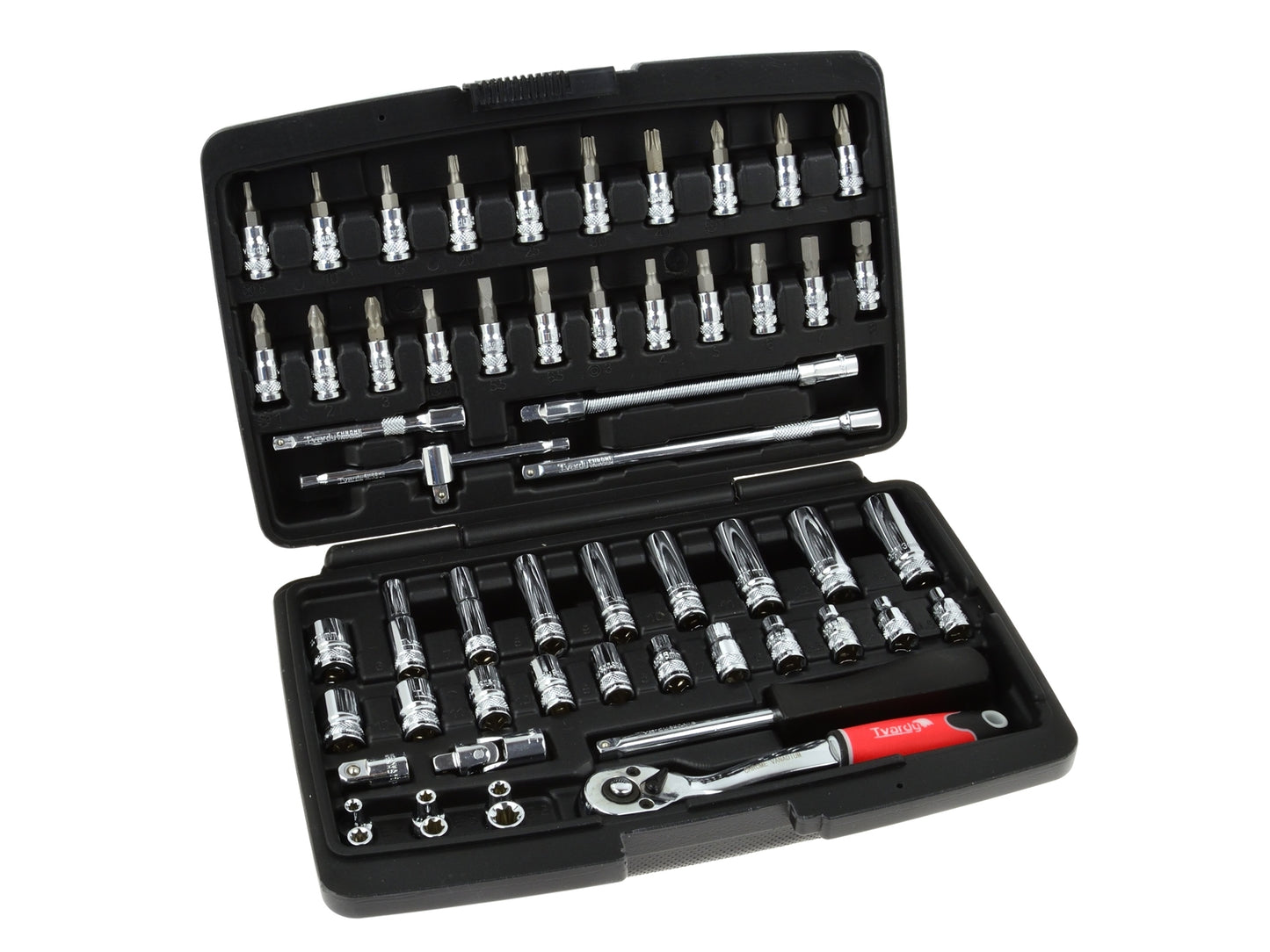 Set de chei profilate profesionale 1/4 " 56 piese, Tvardy, T00104