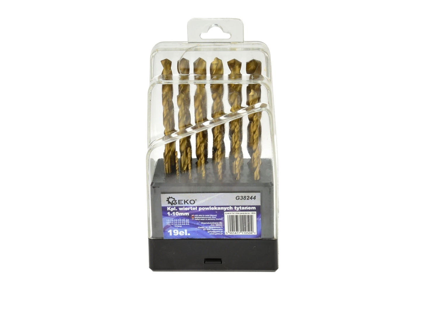 Set burghie metalice 19 piese, 1-10mm, Geko G38244