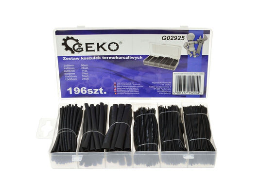 Set de tuburi termocontractabile 196 piese, Geko G02925