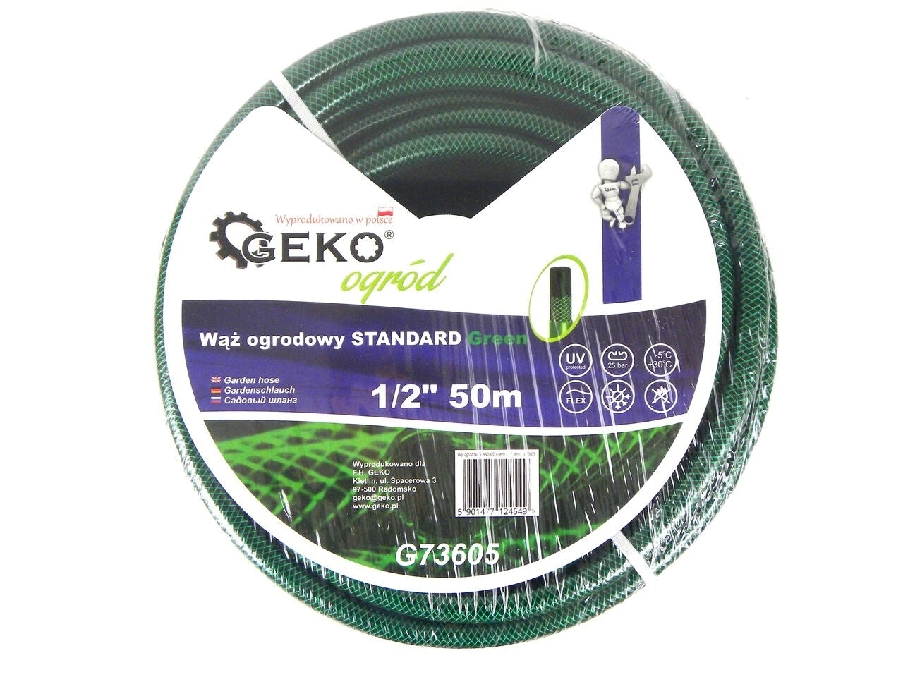 Furtun pentru gradina 1/2" 50m, 3 straturi, GEKO STANDARD G73605