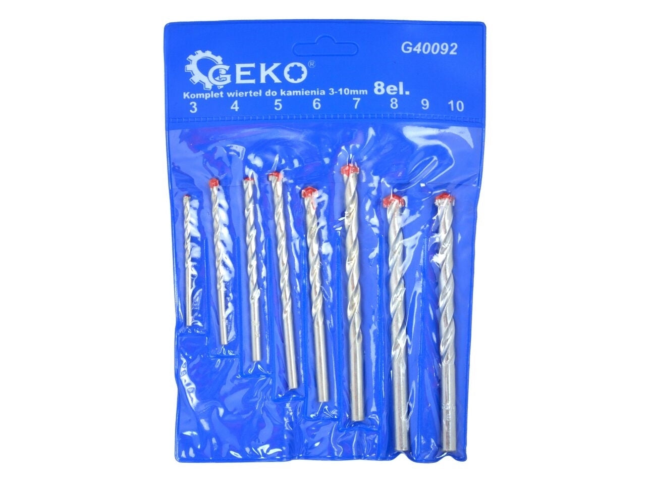 Set 8 burghie pentru piatra HSS 3.0-10.0mm, GEKO G40092