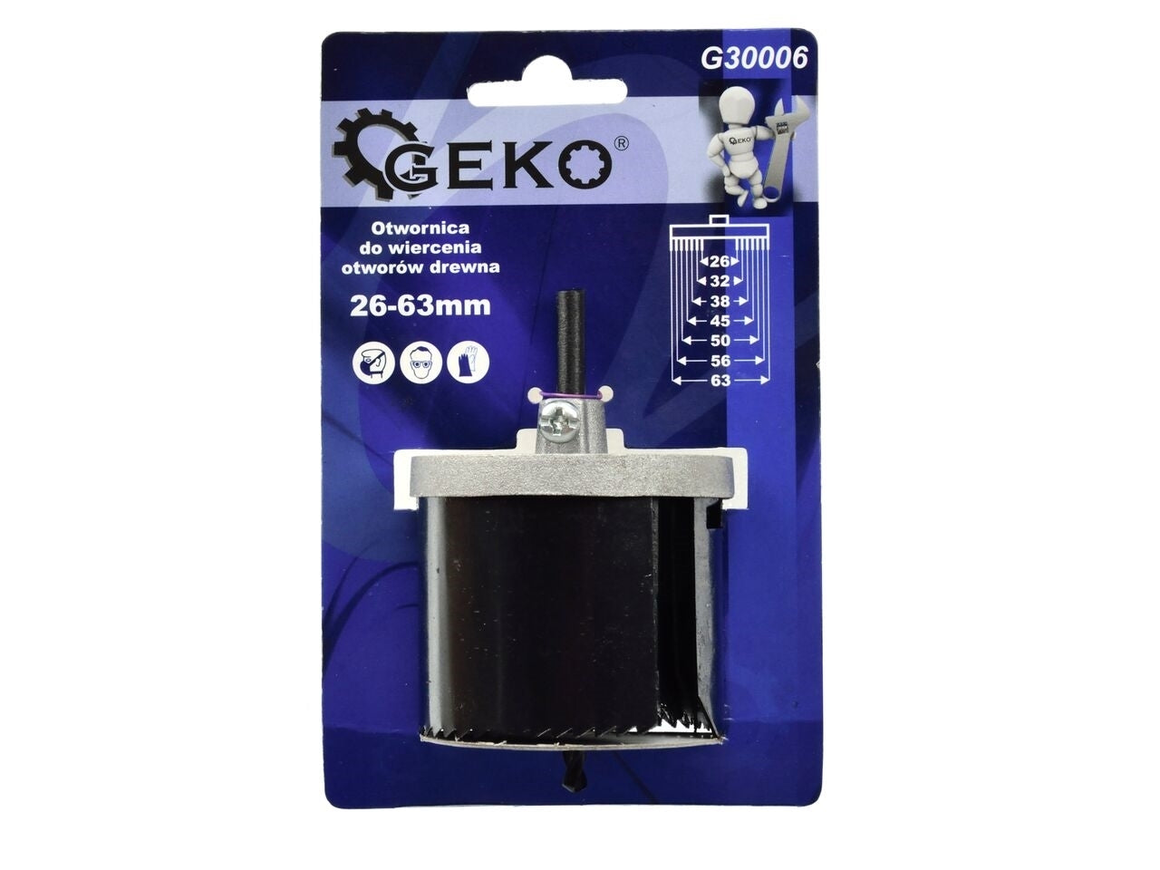 Set 7 carote pentru lemn 26-63mm, GEKO G30006