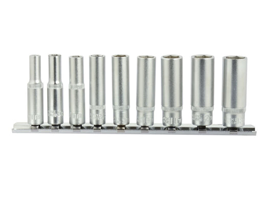 Set chei tubulare 1/4"  9 piese CRV, 5-13mm, suport metalic, GEKO G13540