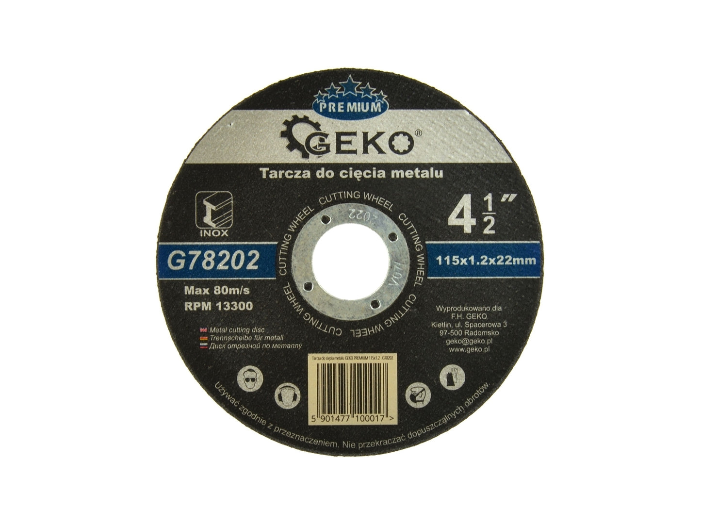 Disc pentru taierea metalului 115mm, GEKO Premium G78202