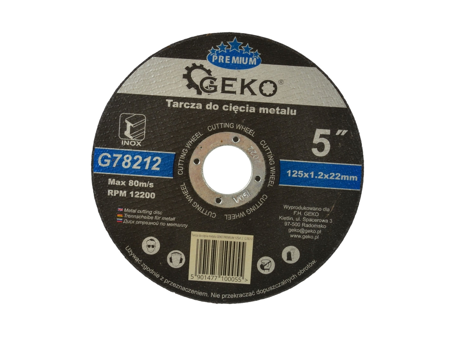 Disc pentru taierea metalului 125mm, GEKO PREMIUM G78212