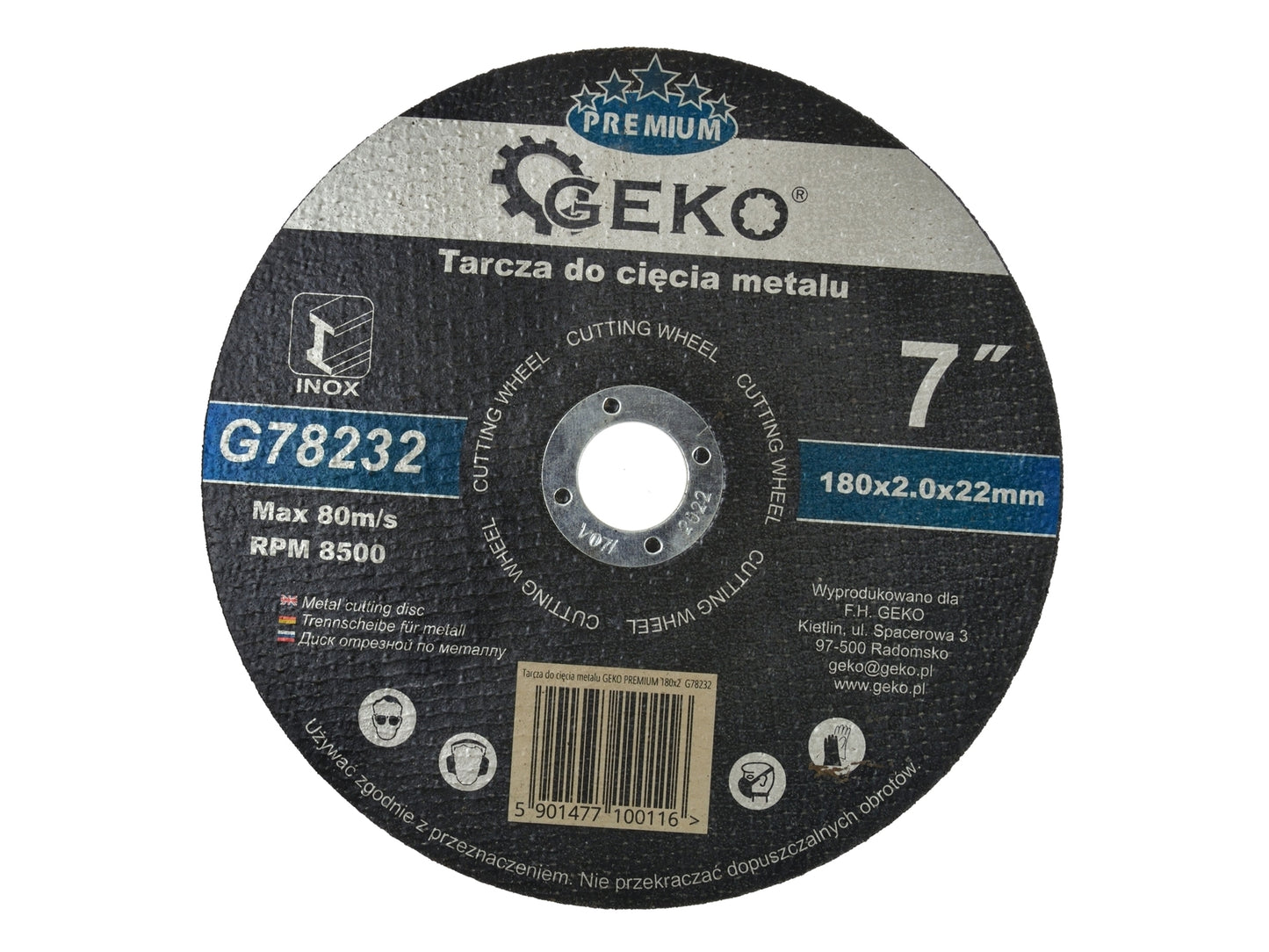 Disc pentru taierea metalului 180mm, GEKO G78232