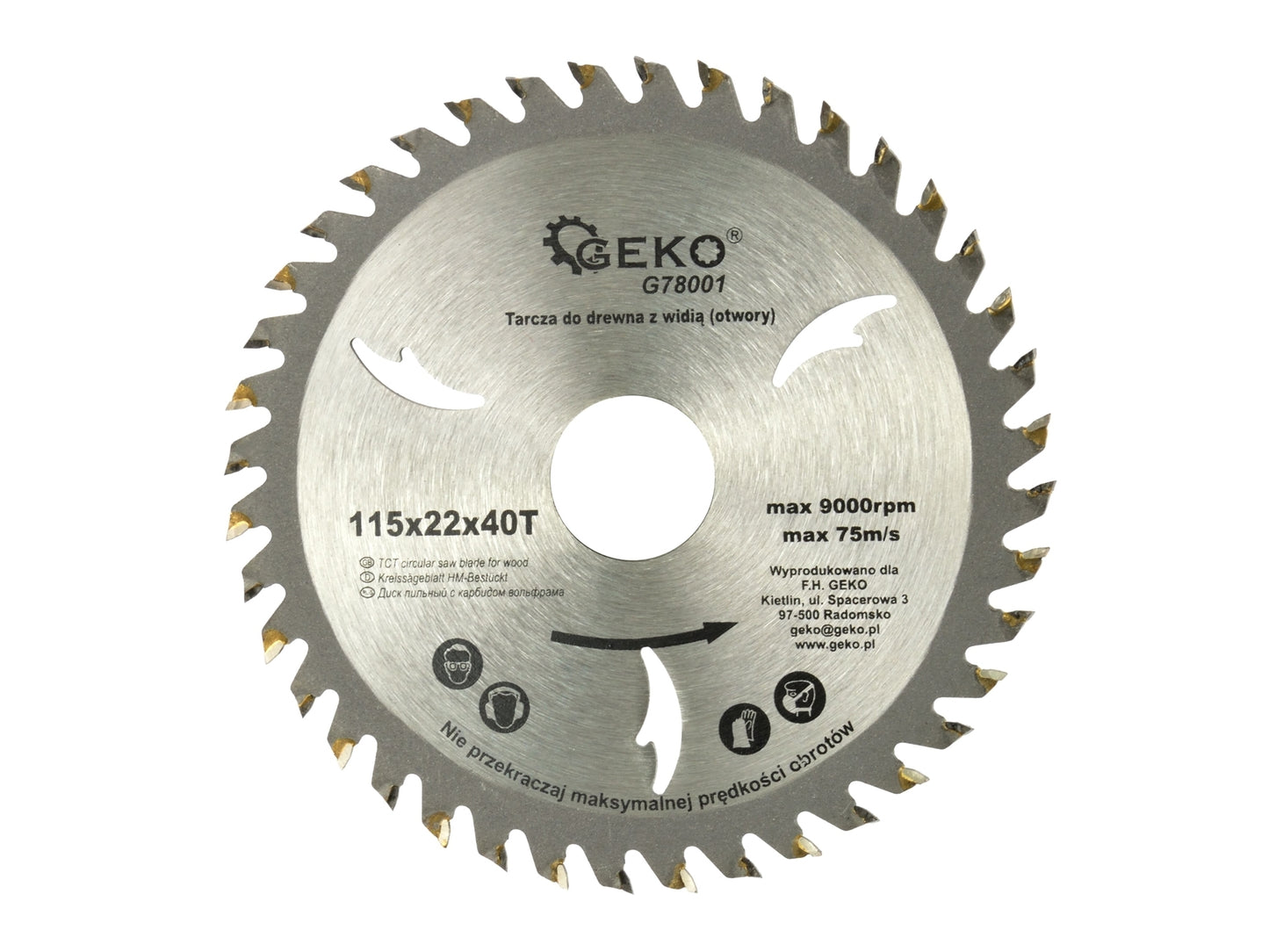 Disc circular pentru lemn 115x22x40T, Geko G78001