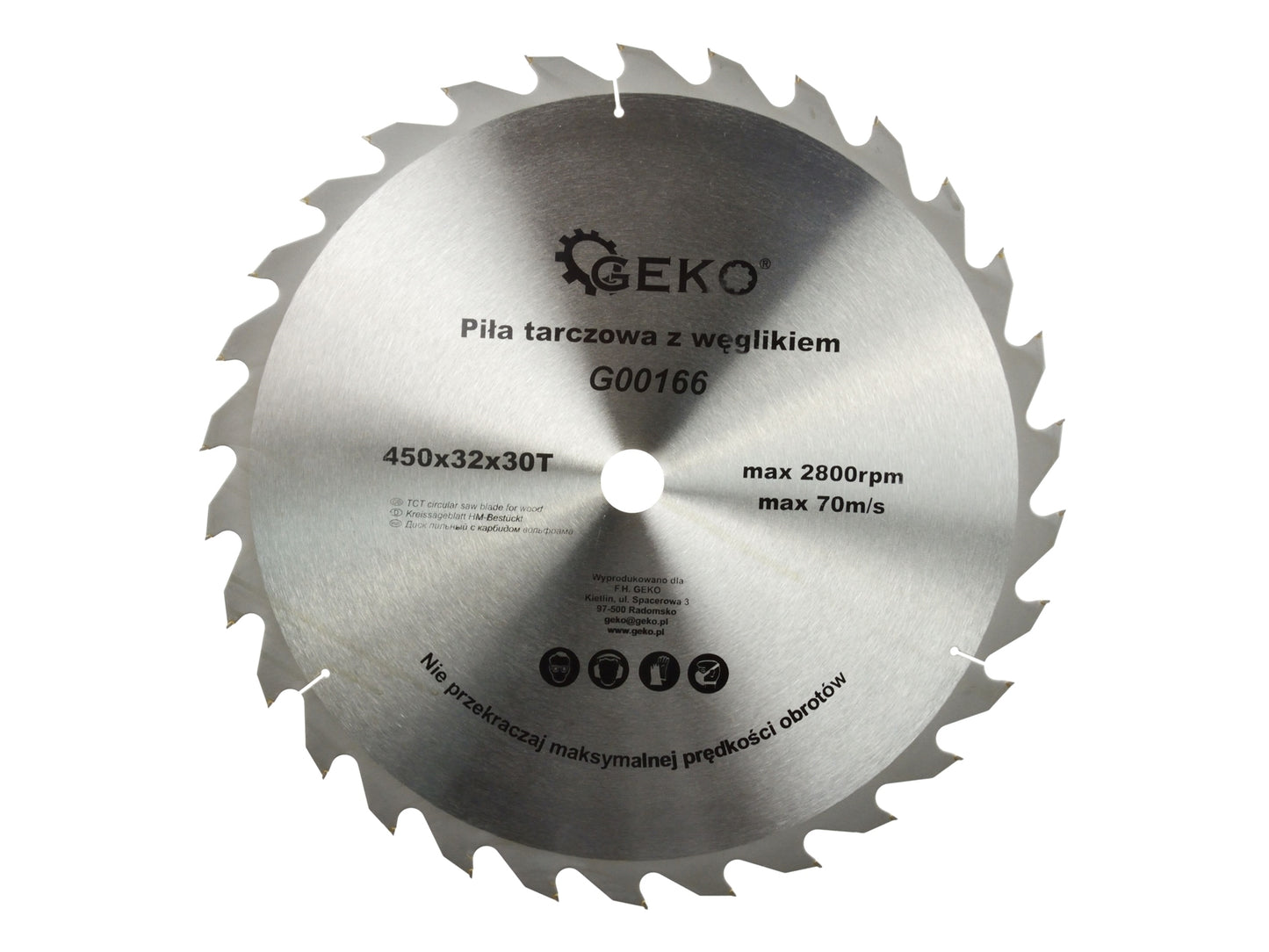 Disc pentru lemn 450x32x30T, Geko G00166