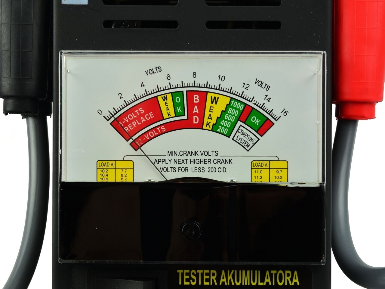 Tester analog pentru verificarea bateriilor 6/12V, Geko G80028