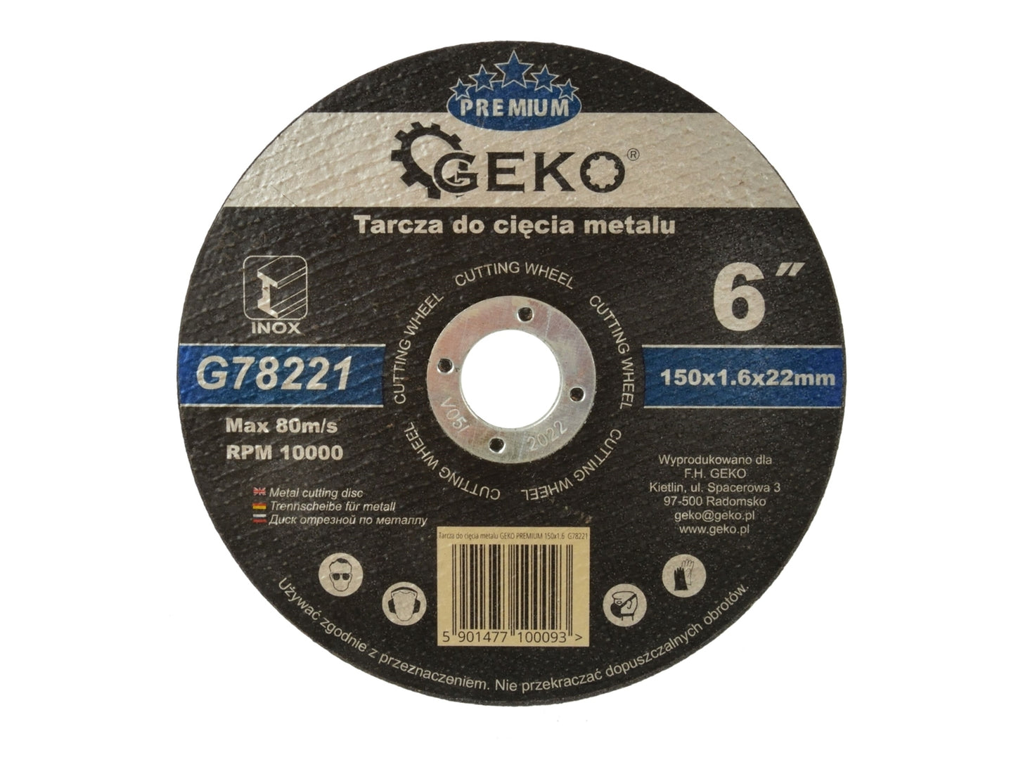 Disc de taiere 150x1.6mm, GEKO PREMIUM G78221