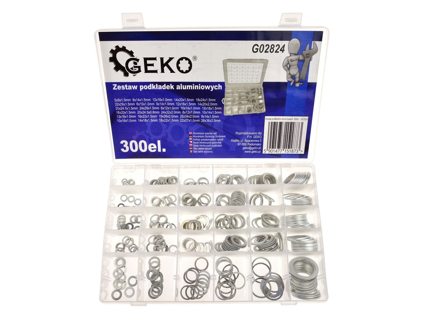 Set saibe din aluminiu 300 piese, GEKO G02824