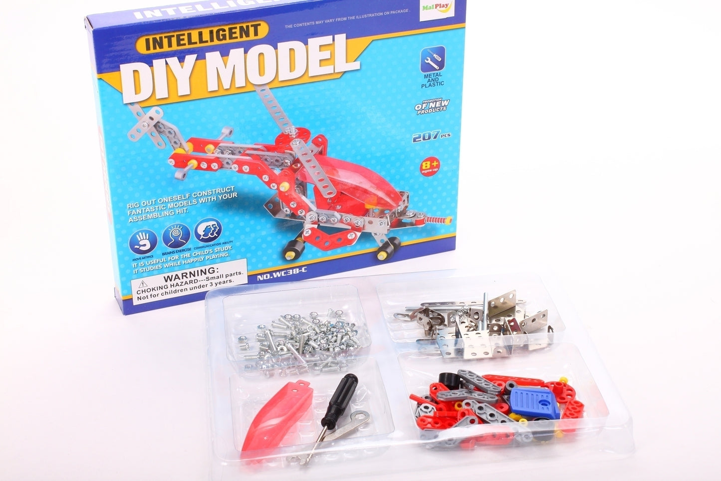 Set constructie elicopter 413 piese, MalPlay 102041