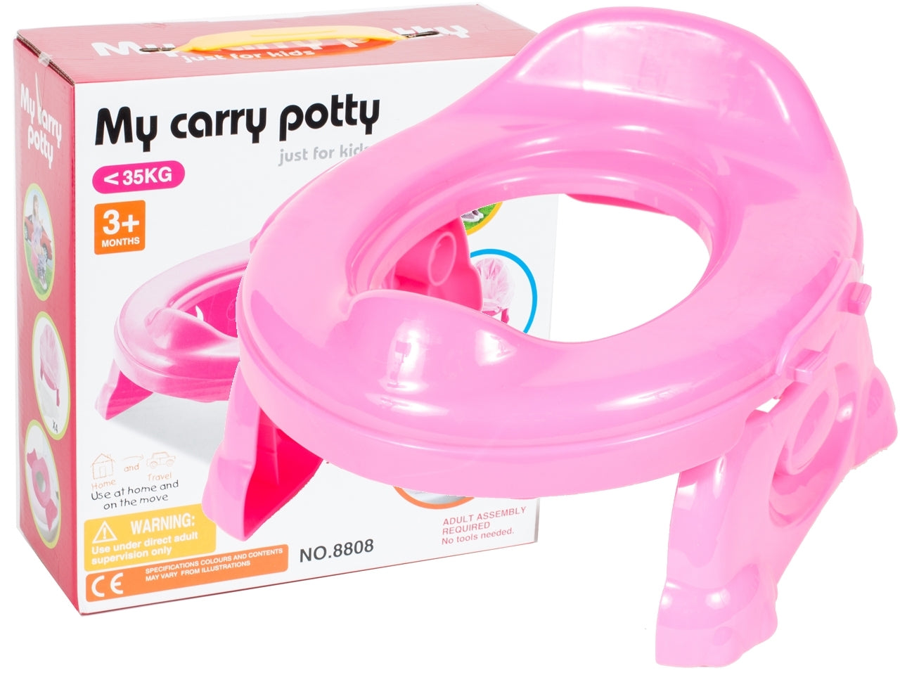 Olita pentru copii Travel Potty + 4 pungute de unica folosinta, culoare roz, Malplay