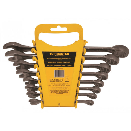 Set chei combinate 8 piese CrV 8-19mm, Topmaster 235112