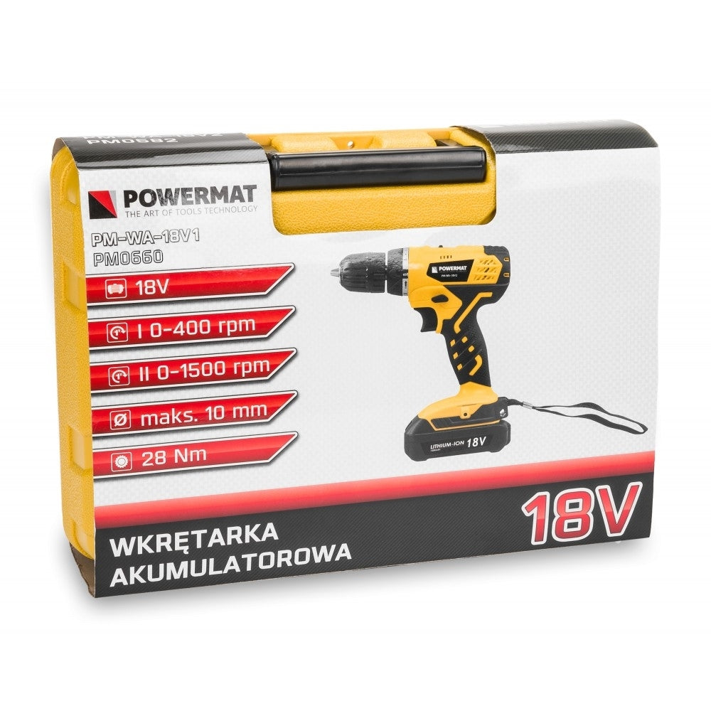 Bormasina cu un acumulator, Powermat PM-WA-18V1