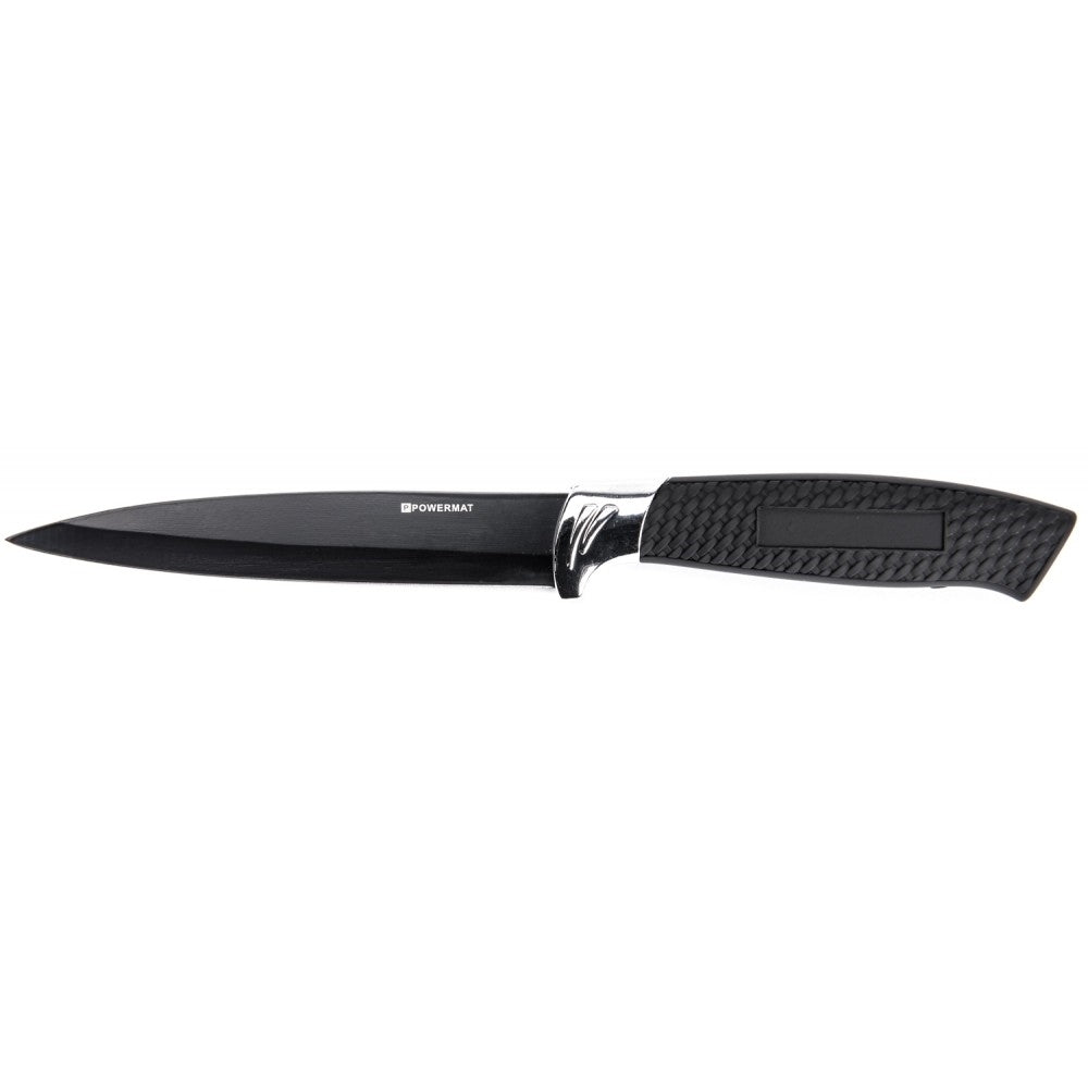 Set 5 cutite de bucatarie+suport, Powermat PM-ZNK-5-C