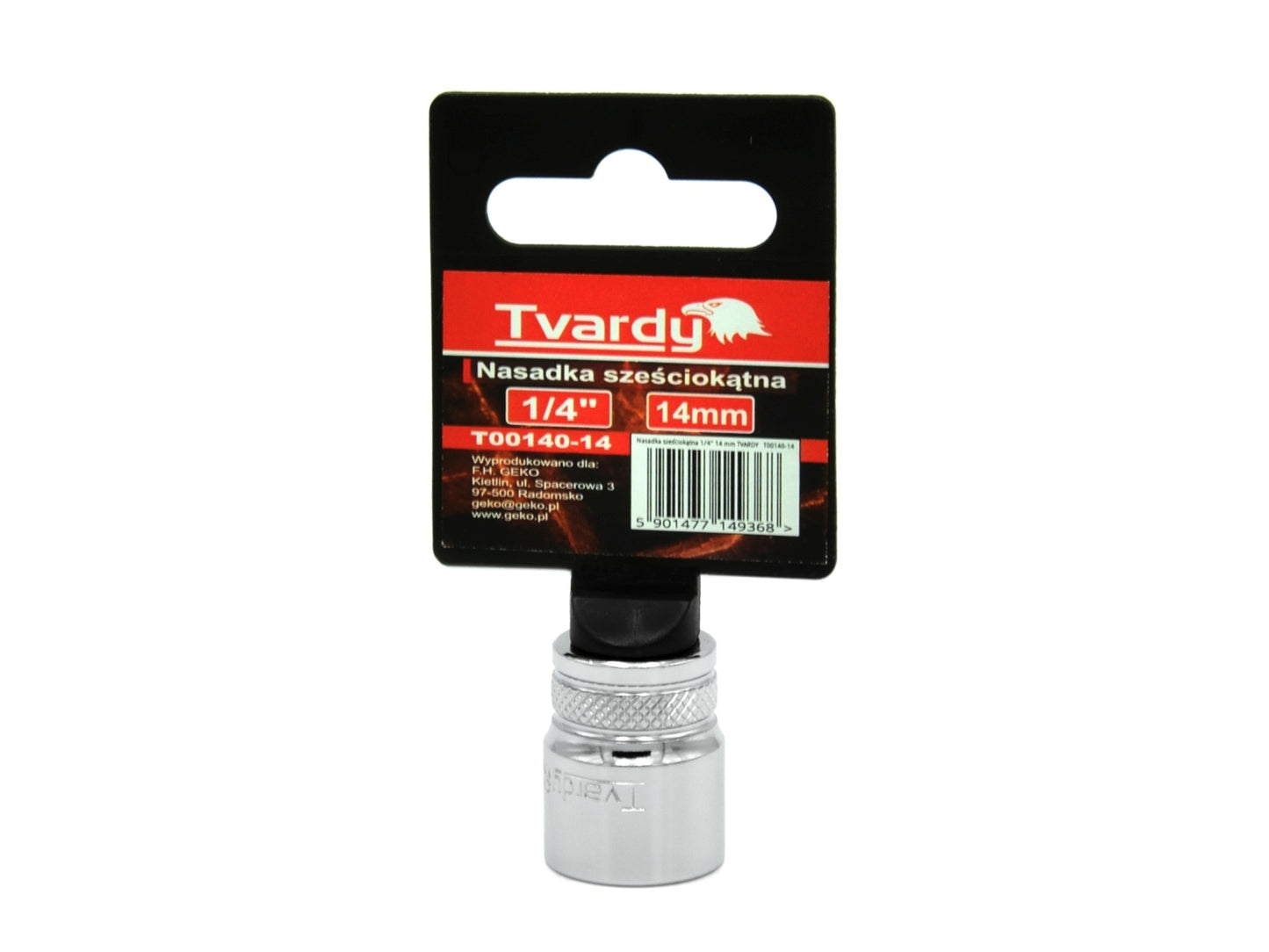 Tubulara hexagonala 1/4" 14mm, Tvardy T00140-14