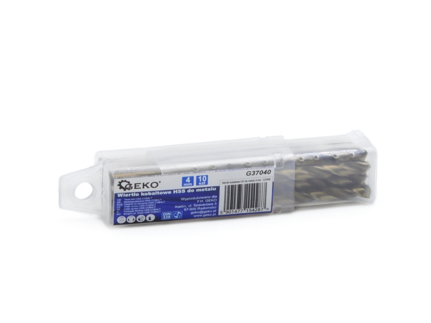 Set burghie cu cobalt HSS pentru metal 4mm 10 piese, GEKO G37040