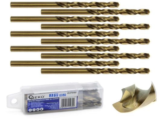 Set burghie pentru metal cu cobalt HSS 5mm 10 piese, GEKO G37050