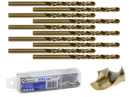 Set burghie pentru metal cu cobalt HSS 5,5mm 10 piese, GEKO G37055