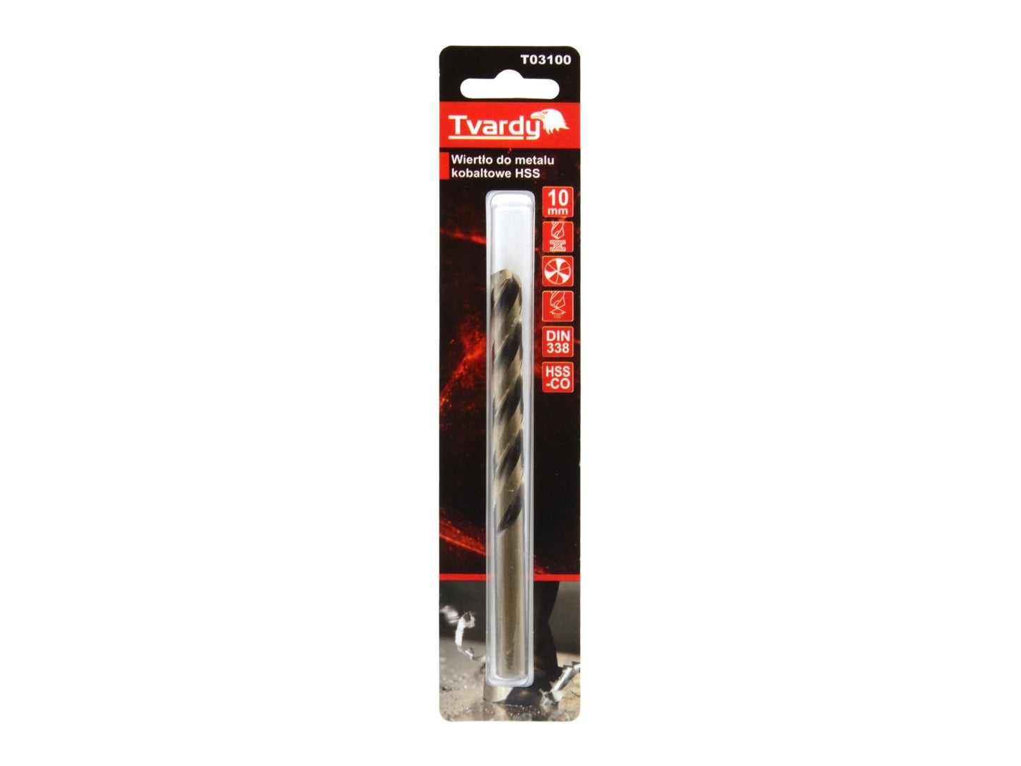 Burghiu pentru metal HSS M35, 10 mm, Tvardy T03100