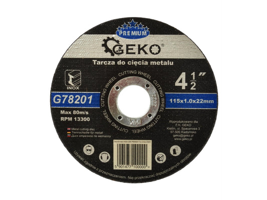 Disc de tăiere a metalului inox GEKO PREMIUM 115x1,0mm, G78201