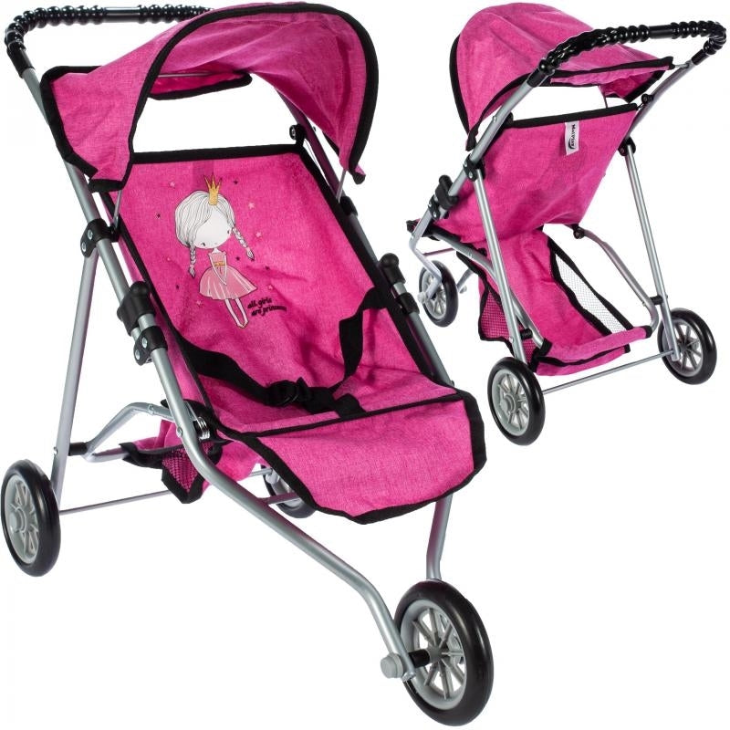 Carucior roz pentru papusi Little Princess, Malplay 102862