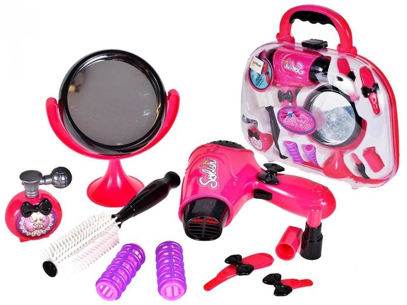 Set de cosmetice cu uscător + valiză, Malplay 105788