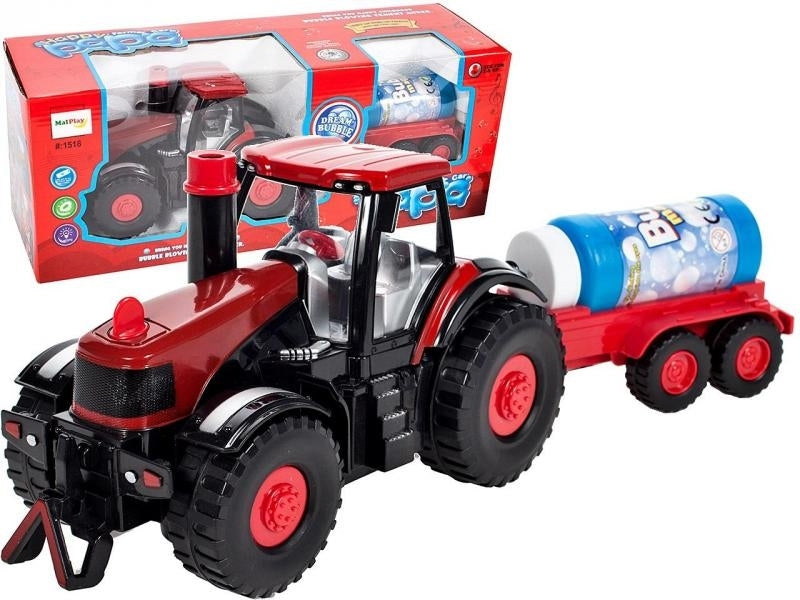 Tractor cu remorca care face bule, Malplay 106020