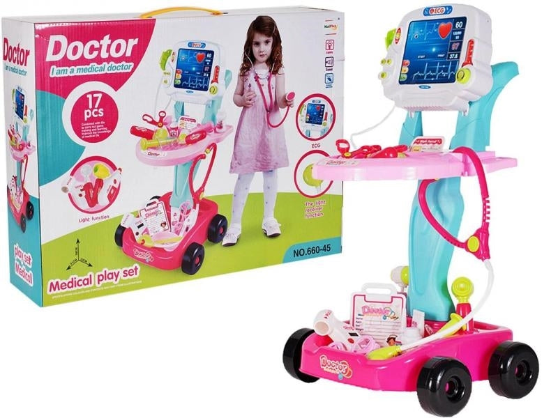 Kit mobil de resuscitare roz cu baterie, Malplay 106300