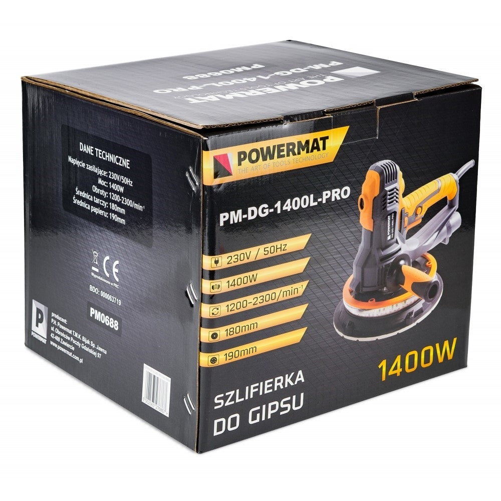 Slefuitor orbital pentru tencuiala 2300rpm, Powermat PM-DG-1400L-PRO