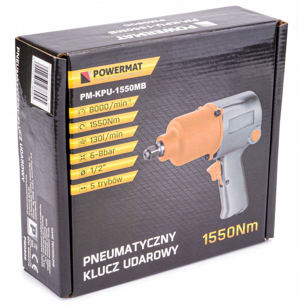 Cheie pneumatica cu impact 1/2" 1550Nm, Powermat PM-KPU-1550MB