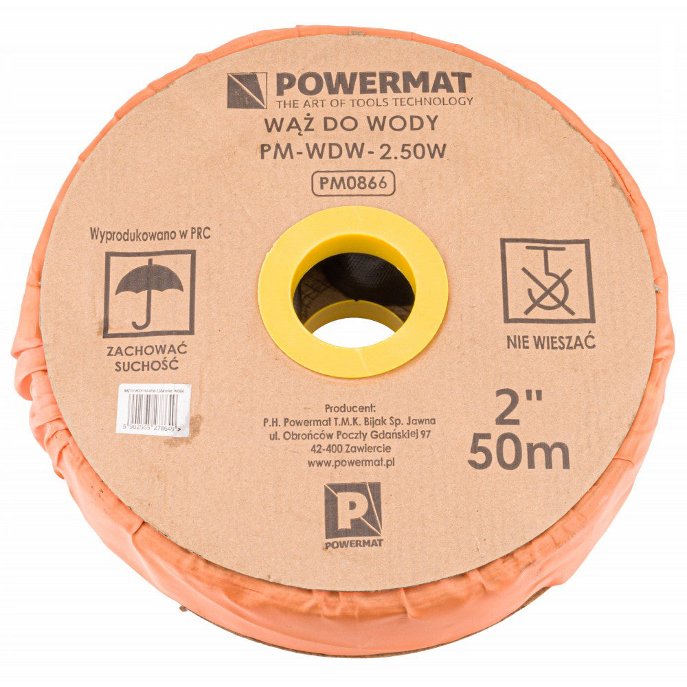 Furtun de apa din cauciuc 2" 50m, Powermat PM-WDW-2.50W