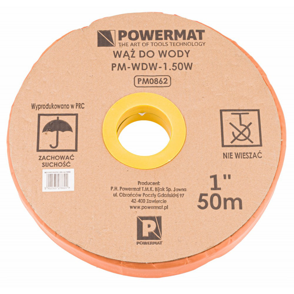 Furtun de apa din cauciuc 1" 50m, Powermat PM-WDW-1.50W