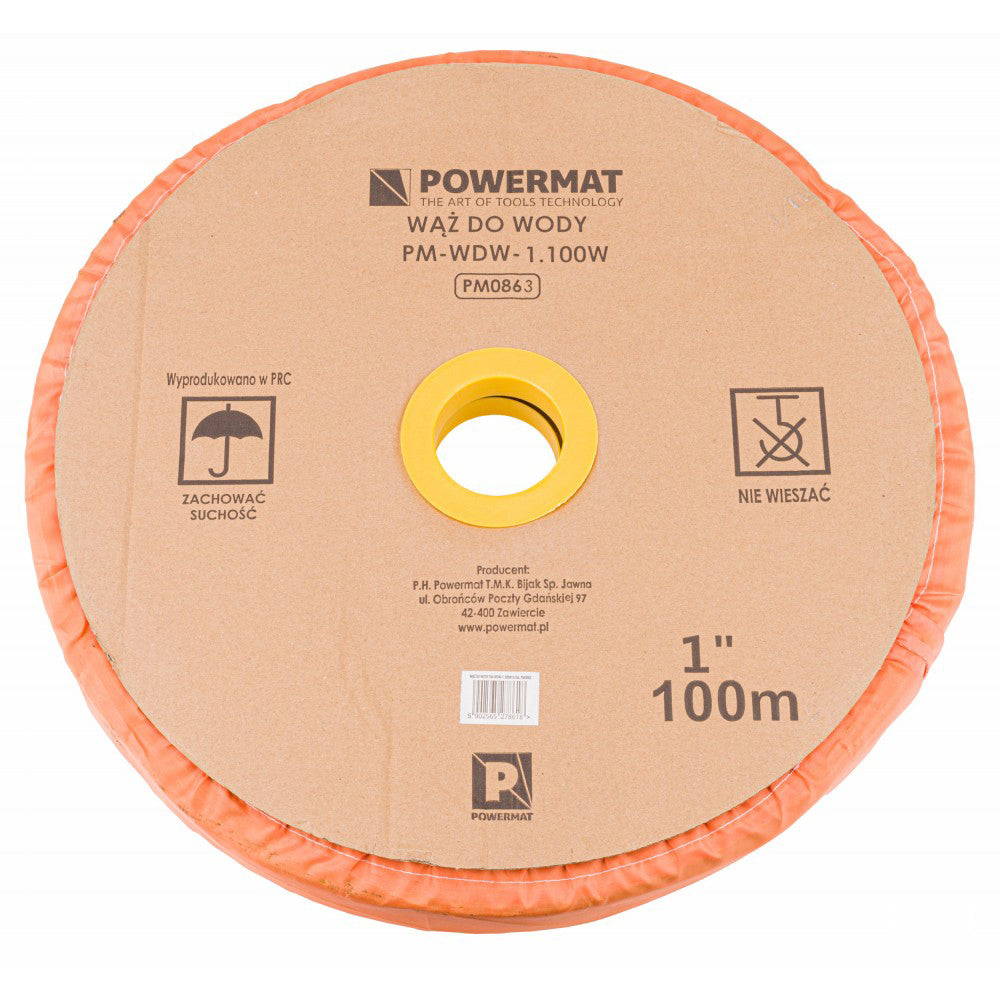 Furtun de apa din cauciuc 1" 100m, Powermat PM-WDW-1.100W