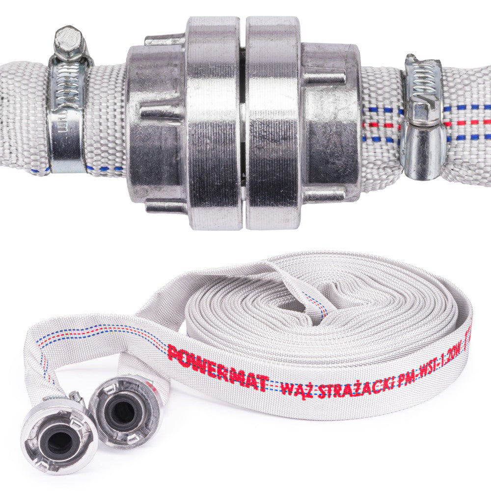 Furtun de incendiu cu cuplaj 1" 20m, Powermat PM-WST-1.20W