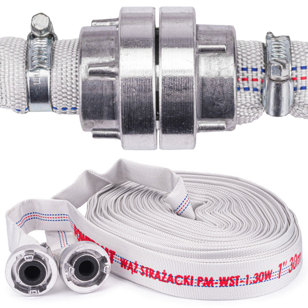 Furtun de incendiu cu cuplaje 1" 30m, Powermat PM-WST-1.30W